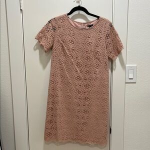Ann Taylor Blush Lace Midi Dress